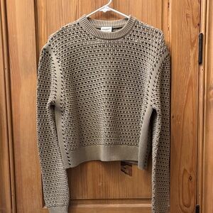 Varley Open Weave Tan Sweater